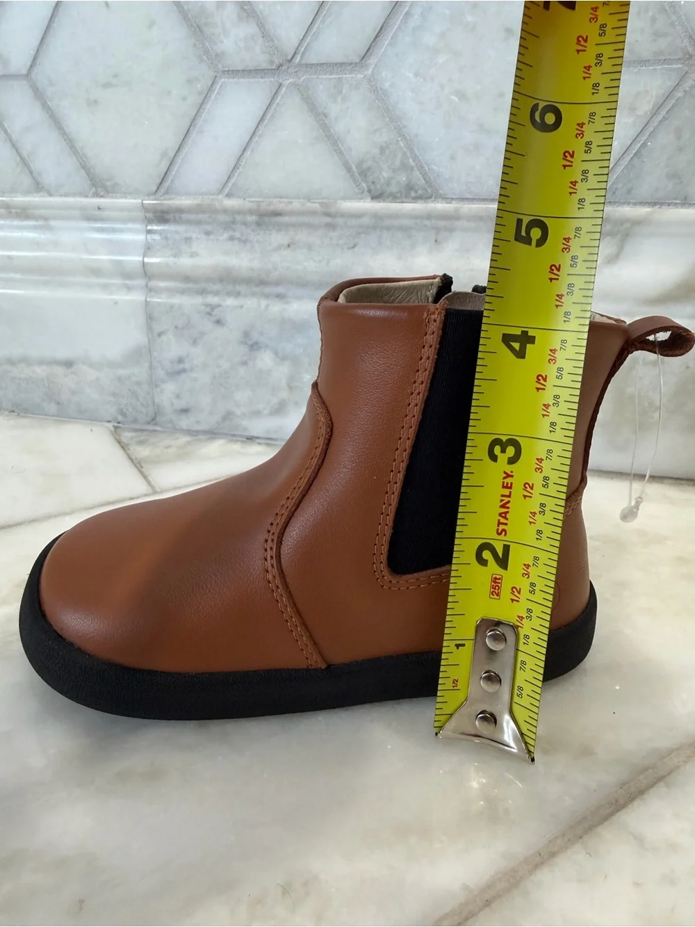 Old Soles Tan and Black Chelsea Boots for Kids